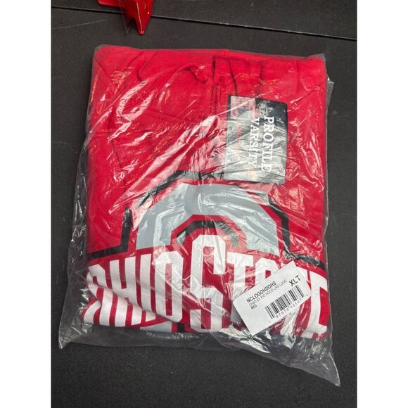 Ohio State Buckeyes Red Hoodie NWT XLT Profile Varsity Men’s Polyester Cotton - Picture 3 of 4